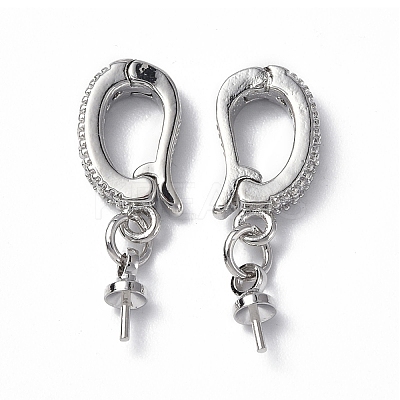 Brass Crystal Rhinestone Fold Over Clasps KK-P223-29P-1