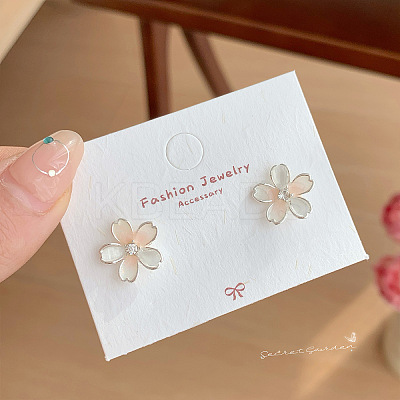Flower Alloy Enamel Stud Earrings FS-WG68660-02-1