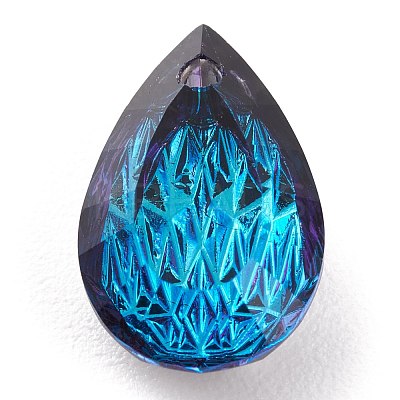 Embossed Glass Rhinestone Pendants GLAA-J101-05A-001BB-1