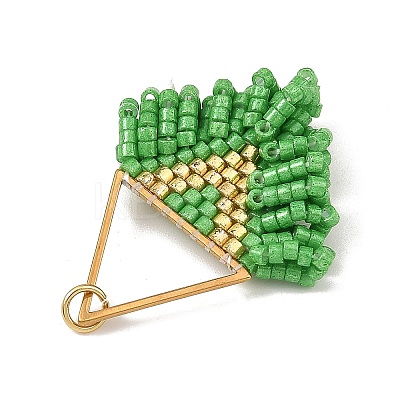 304 Stainless Steel & Glass Seed Beads Fringe Pendants PALLOY-MZ01427-02-1
