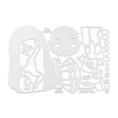 Cute Girl Carbon Steel Cutting Dies Stencils DIY-P076-71-1