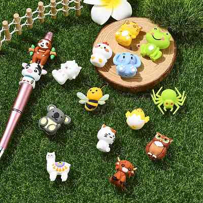 15Pcs 15 Styles Animal Food Grade Silicone Focal Beads SIL-CJ0002-74-1