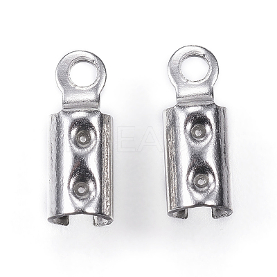 Tarnish Resistant 304 Stainless Steel Folding Crimp Ends X-STAS-P107-07P-1