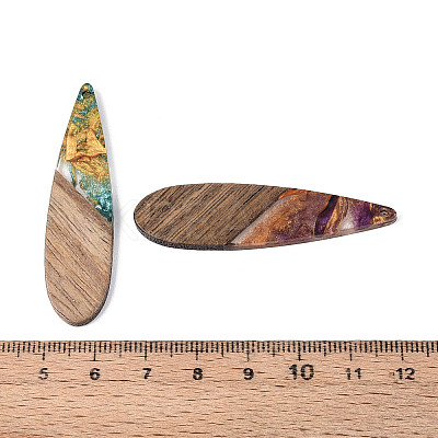 Opaque Resin & Walnut Wood Pendants RESI-T060-56M-1