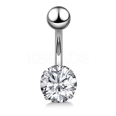 Clear Cubic Zirconia Belly Button Rings WG9960A-19-1