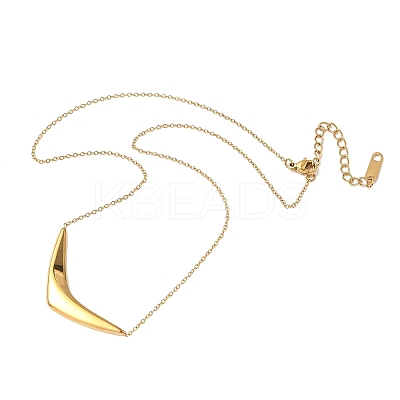 304 Stainless Steel V Shaped Pendant Necklaces for Women NJEW-Z086-01G-1