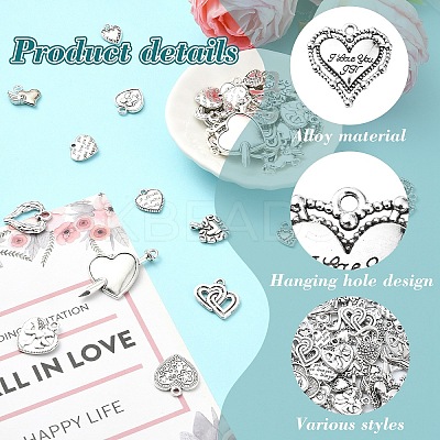 45Pcs 15 Styles Tibetan Styles Alloy Pendants FIND-YW0005-09-1