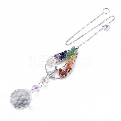 Natural Mixed Gemstone Big Pendants G-N333-010H-1