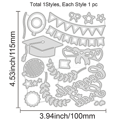 Graduation Theme Carbon Steel Cutting Dies Stencils DIY-WH0263-0252-1