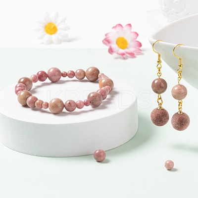 340Pcs 4 Sizes Natural Rhodochrosite Beads G-LS0001-26-1
