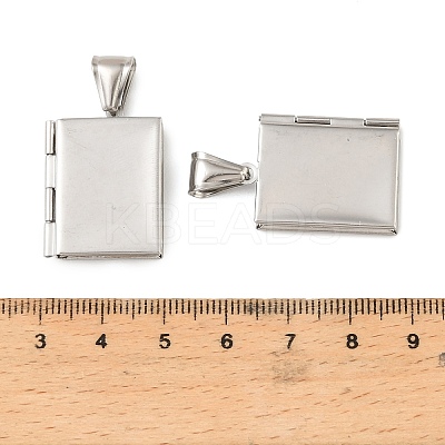 316 Stainless Steel Locket Pendants STAS-K321-02P-1
