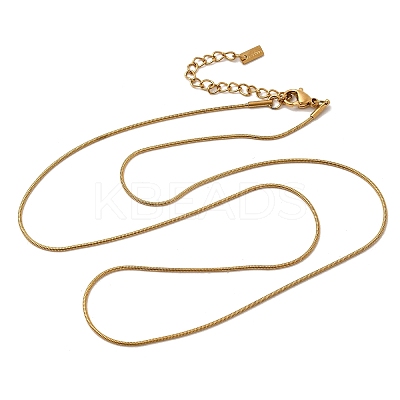 1MM 304 Stainless Steel Round Snake Chain Necklaces for Women NJEW-Z091-10G-1