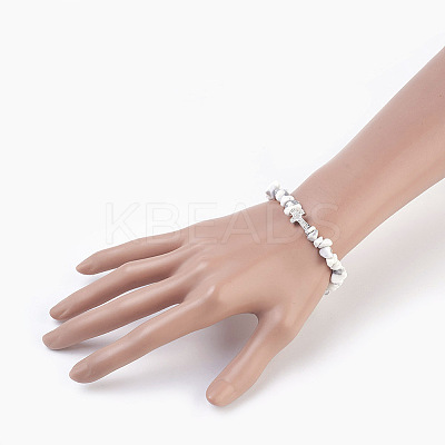 Synthetic Howlite Beads Stretch Bracelets BJEW-JB03926-05-1