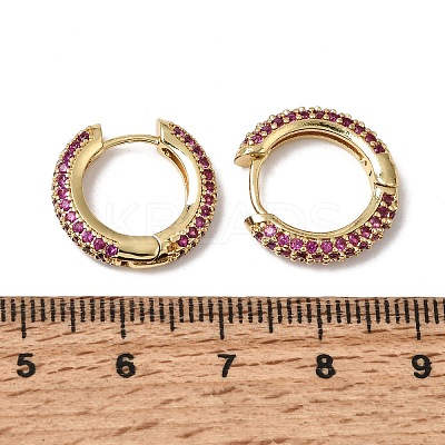 Brass Micro Pave Cubic Zirconia Hoop Earrings KK-CBA8324-24G-02-1