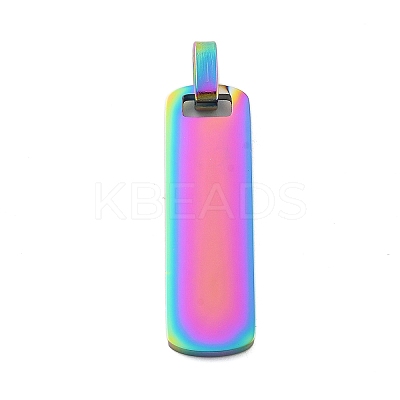 Ion Plating(IP) Rectangle 304 Stainless Steel Mirror Polished Finish Stamping Blank Tag Pendants STAS-H317-09M-1
