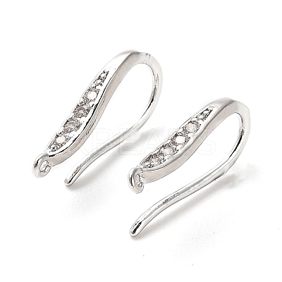 Brass Micro Pave Cubic Zirconia Earring Hooks KK-F870-08P-1