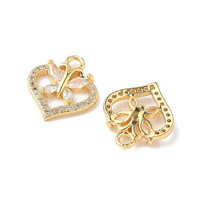 Brass Micro Pave Cubic Zirconia Pendants KK-D373-01E-G-1