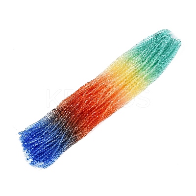 Gradient Color Baking Paint Glass Bead Strands DGLA-A039-T2mm-A014-1