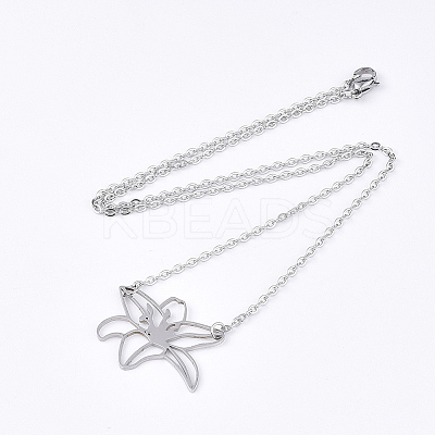 Non-Tarnish 201 Stainless Steel Pendant Necklaces LS-NJEW-T009-JN109-1-40-1