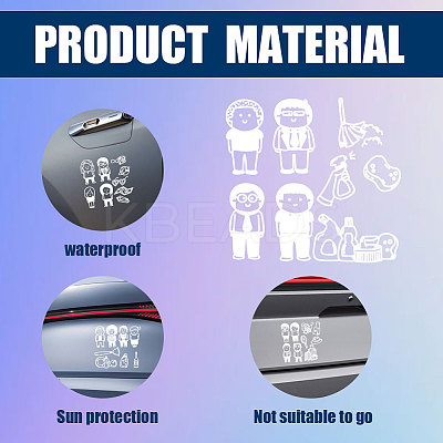 Plastic Reflective Vinyl Car Stickers STIC-WH0036-012-1