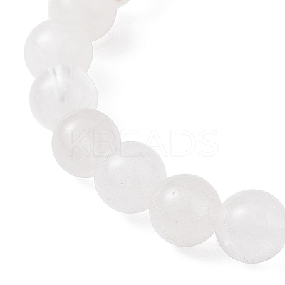 Natural Quartz Crysta & Synthetic Hematite Beaded Stretch Bracelet BJEW-JB09760-05-1
