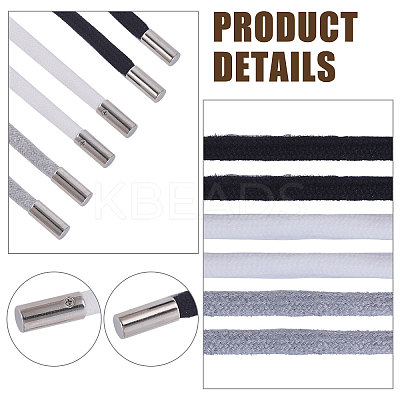 6Pcs 3 Colors Cotton Replacement Drawstring Cords AJEW-CA0004-37-1