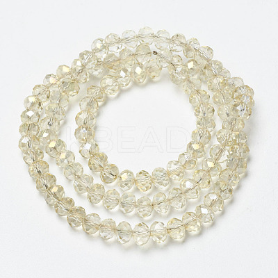 Electroplate Transparent Glass Beads Strands EGLA-A034-T4mm-H03-1