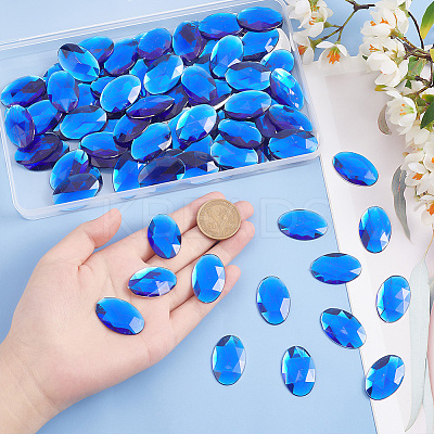 100Pcs Flat Back Acrylic Rhinestone Cabochons OACR-OC0001-19B-1