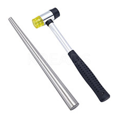 Jewelry Making Tool Sets of Steel Ring Mandrel Bend Stick and Double Face Rubber Steel Handle Hammer TOOL-PH0002-03-1