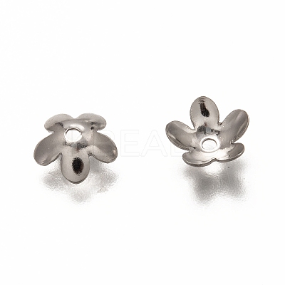 5-Petal 304 Stainless Steel Bead Caps X-STAS-I176-11P-A-1