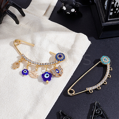 2Pcs 2 Colors Brass Brooch Findings KK-PH0013-71-1