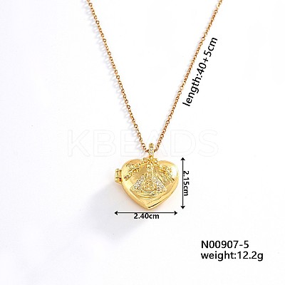 European and American Fashion Heart Shaped Brass Crystal Rhinestone Locket Pendant Necklaces LS-CW4614-4-1