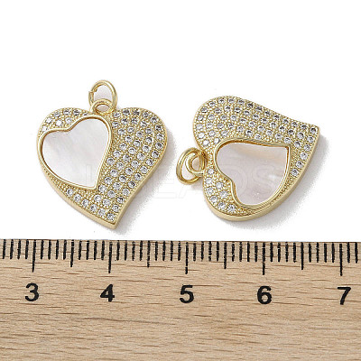 Brass Micro Pave Cubic Zirconia Pendants KK-G485-34G-G-1