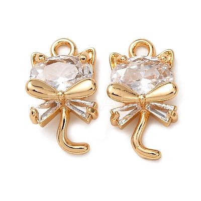 Brass with Cubic Zirconia Pendants KK-L270-08G-1