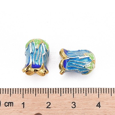 5-Petal Rack Plating Brass Enamel Bead Cap LS-X-KK-P024-13-RS-1