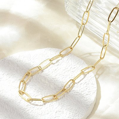 Brass Paperclip Chain Necklaces NJEW-A042-17G-01-1