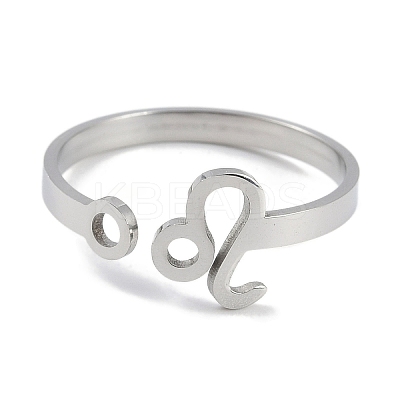 Non-Tarnish Constellations 304 Stainless Steel Open Cuff Ring for Women RJEW-L122-001P-11-1