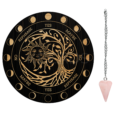 AHADEMAKER 1Pc Cone/Spike/Pendulum Natural Rose Quartz Stone Pendants DIY-GA0004-24D-1