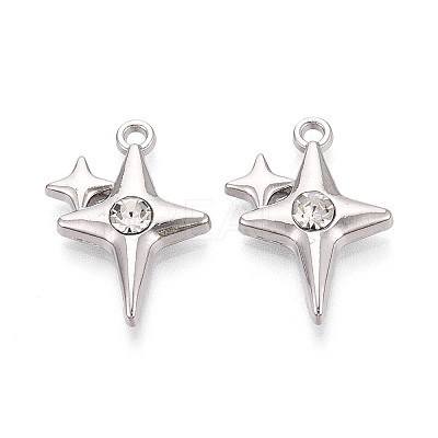 Rack Plating Alloy Crystal Rhinestone Pendants PALLOY-T091-37P-1