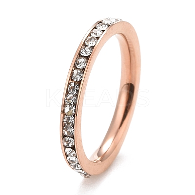 304 Stainless Steel Rhinestone Rings Set STAS-D178-01A-1