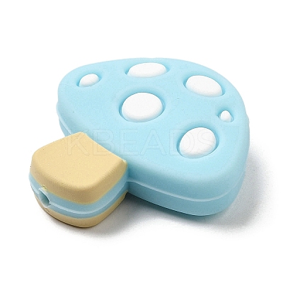 Mushroom Food Grade Eco-Friendly Silicone Focal Beads SIL-Z005-01B-1