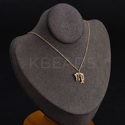 925 Sterling Silver Colorful Cubic Zirconia Constellation Pendant Cable Chain Necklaces for Women STER-R009-01G-10-1