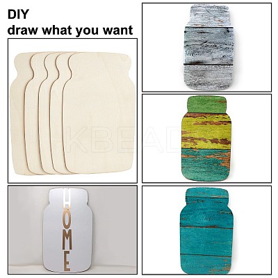 Bottle Shape Unfinished Wood Slices DIY-GA0001-12-1