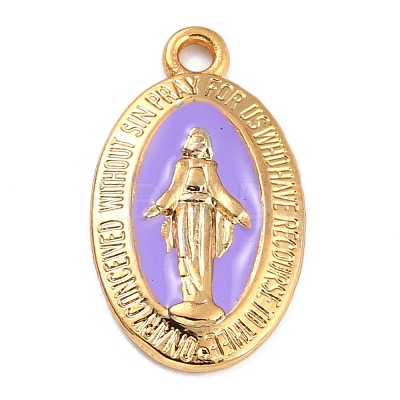 Golden Alloy Enamel Pendants KK-P197-16G-1