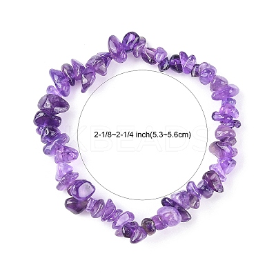 Amethyst Chips Stretch Bracelets BJEW-JB01308-03-1