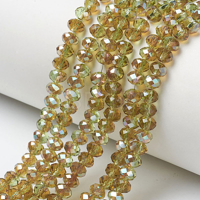 Electroplate Glass Beads Strands EGLA-A034-T6mm-J02-1