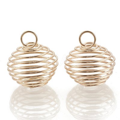 Hollow Lantern Iron Wire Bead Cage Pendants LS-X-IFIN-N001-02KC-1