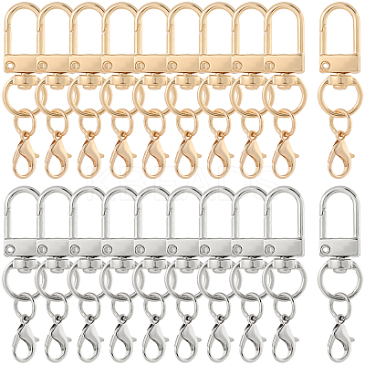 40Pcs 2 Colors Zinc Alloy Swivel Clasps FIND-SP0004-27-1