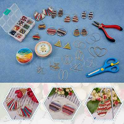DIY Beads Geometry Drop Earring Making DIY-SZ0007-02-1