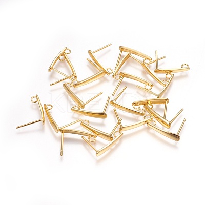 304 Stainless Steel Stud Earrings Findings X-STAS-P227-35G-1